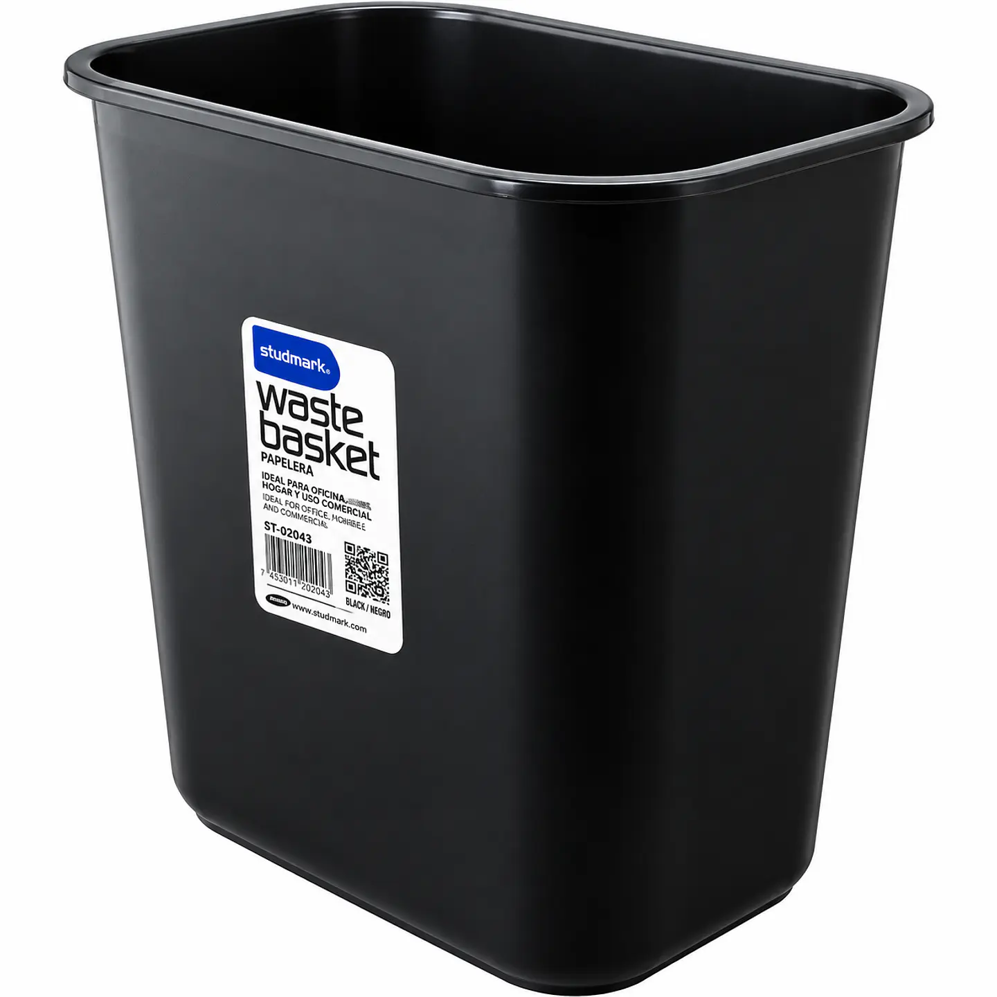 Basurero Plástico Negro Studmark 12