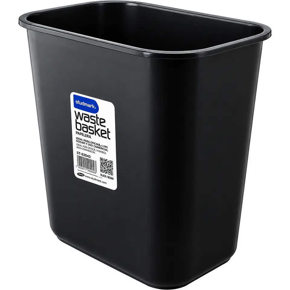 Basurero Plástico Negro Studmark 12