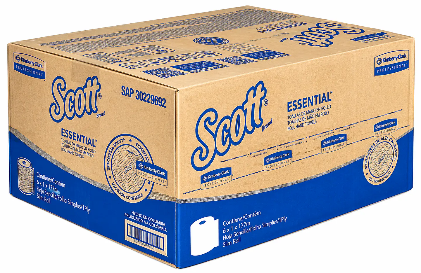 Papel Toalla Scott Essential Slim 177m Caja 6 Rollos 1