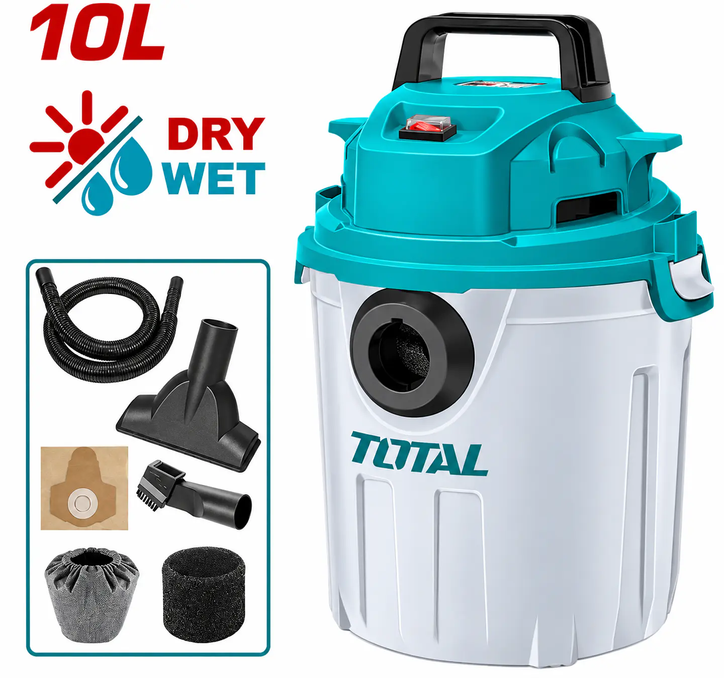 Aspiradora Seco y Húmedo 10L 1000W Total Tools UTVC10101 1