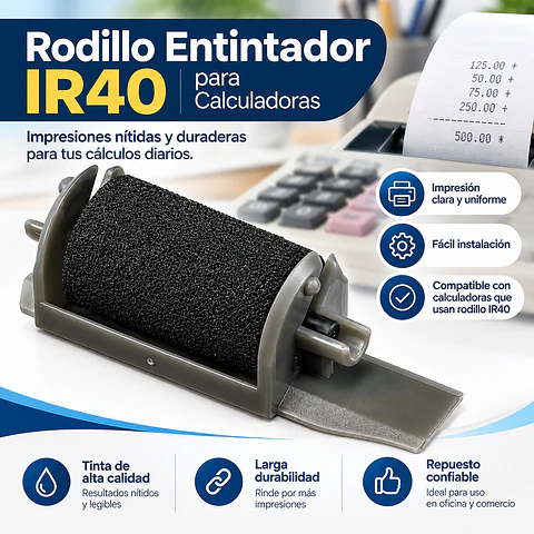 Rodillo Entintador IR40 para Calculadoras