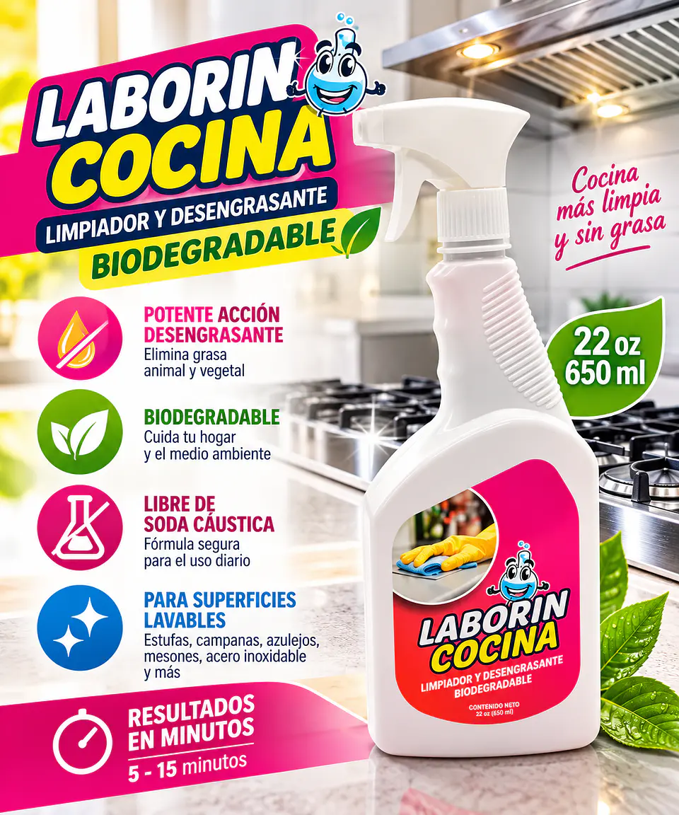 Desengrasante de Cocina Laborin Biodegradable 650 ml Lab-Pro 1