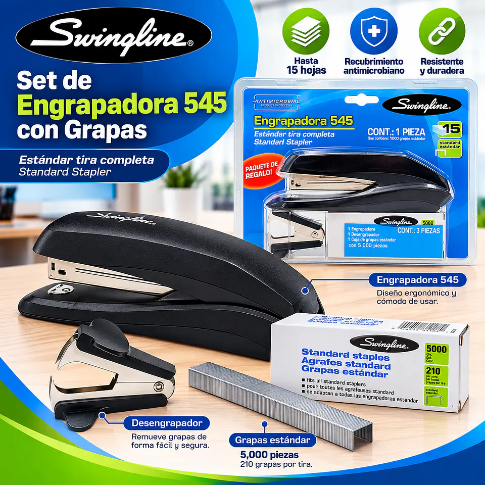 Set Engrapadora Swingline P3224 con Grapas 5
