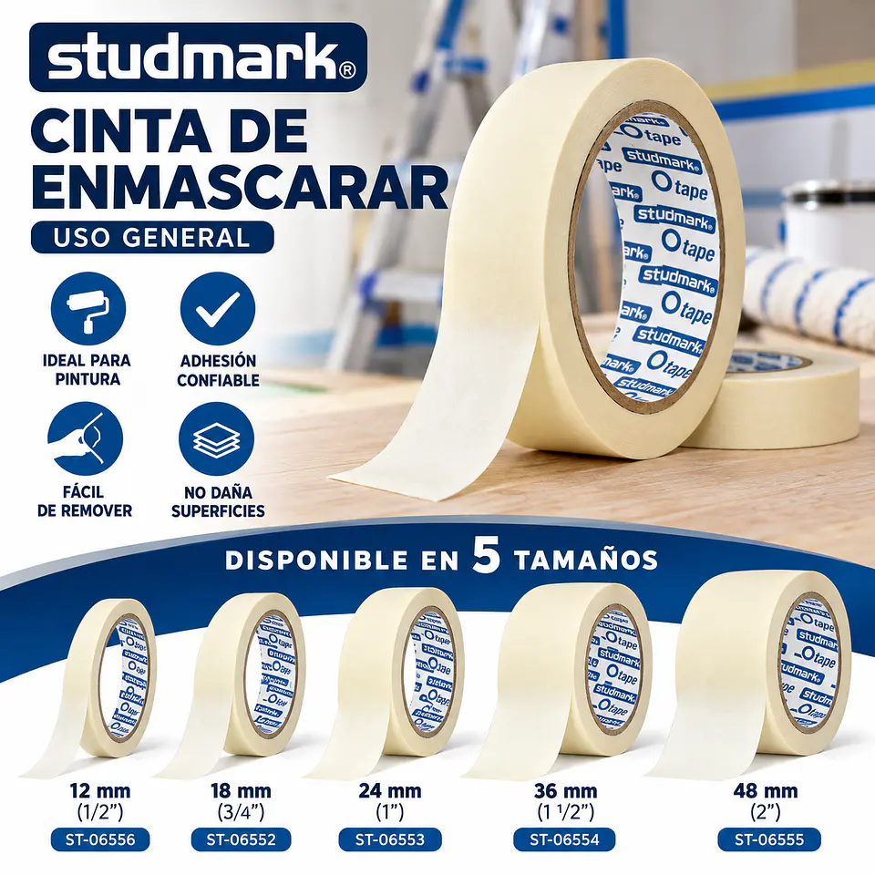 Cinta de Enmascarar Studmark Masking Tape – Varios Tamaños 6