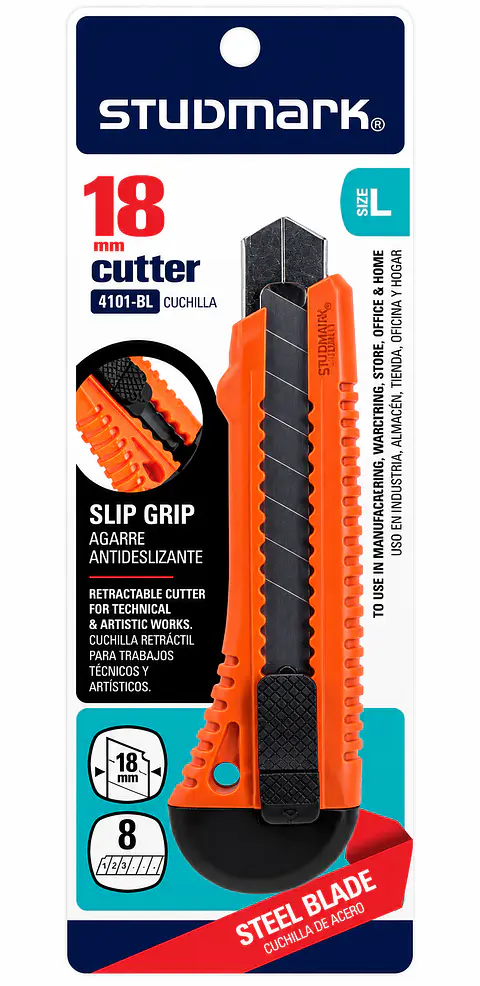 Exacto Retráctil Studmark ST-04101-BL 18 mm con Cuchilla en Blíster