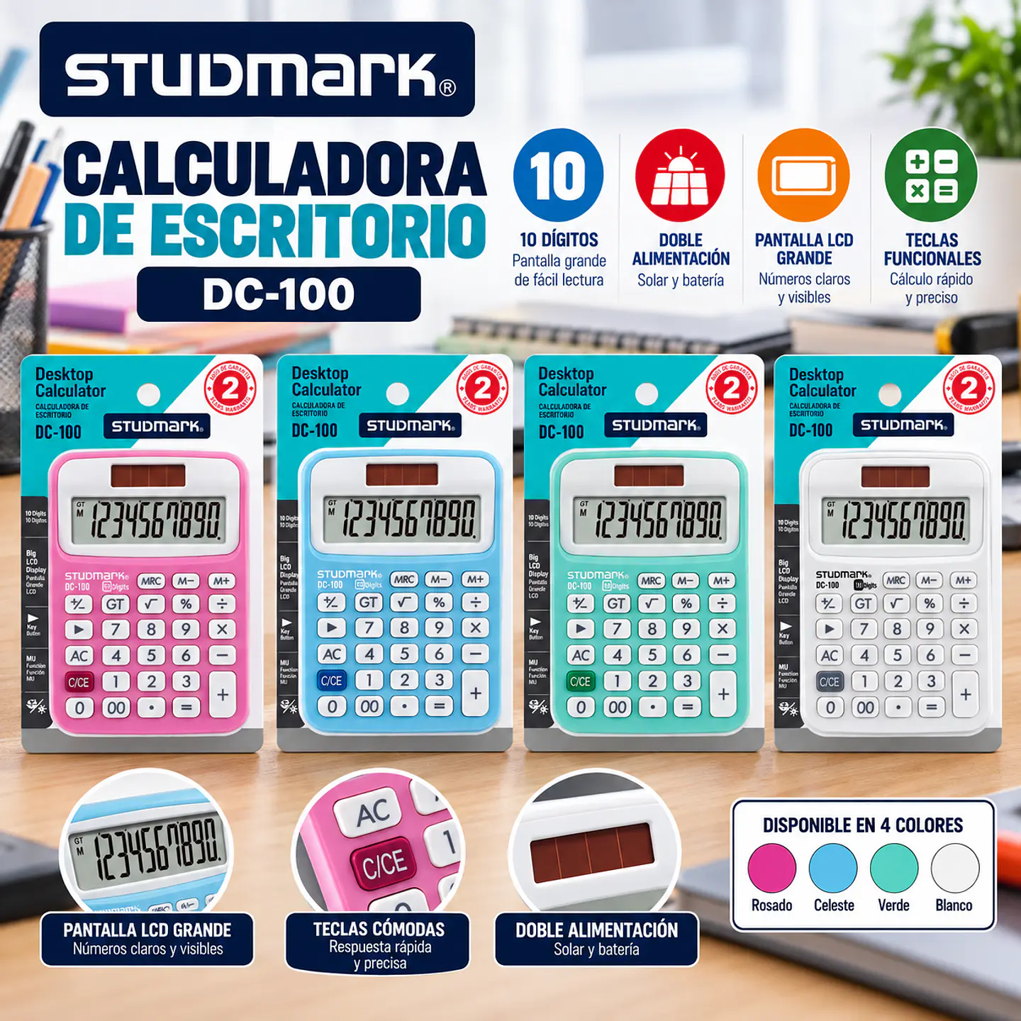 Calculadora de Escritorio Studmark ST-DC-100 10 Dígitos 1