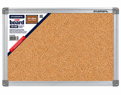 Tablero de Corcho Studmark ST-COB-4060 40 x 60 cm con Marco de Aluminio