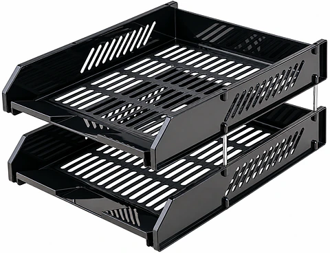 Bandeja de Escritorio A4+ Studmark Rejilla Negra ST-02036 – Set de 2