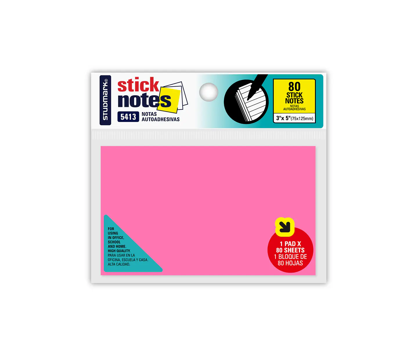 Notas Adhesivas Neón Studmark 75 x 125 mm 80 Hojas 4