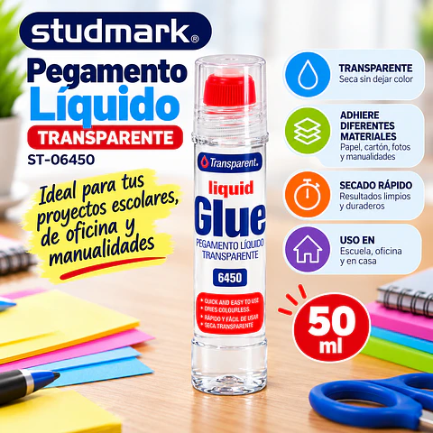 Pegamento Líquido Transparente Studmark 50 ml ST-06450