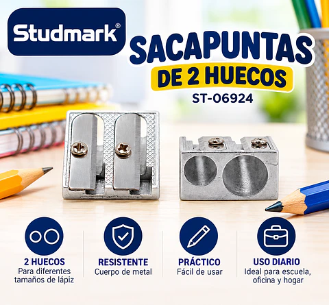 Sacapuntas Studmark Doble de 2 Huecos ST-06924