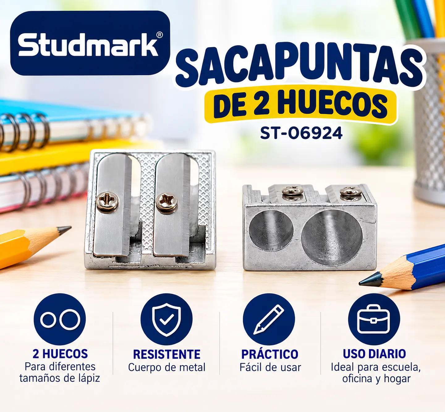 Sacapuntas Studmark Doble de 2 Huecos ST-06924 1