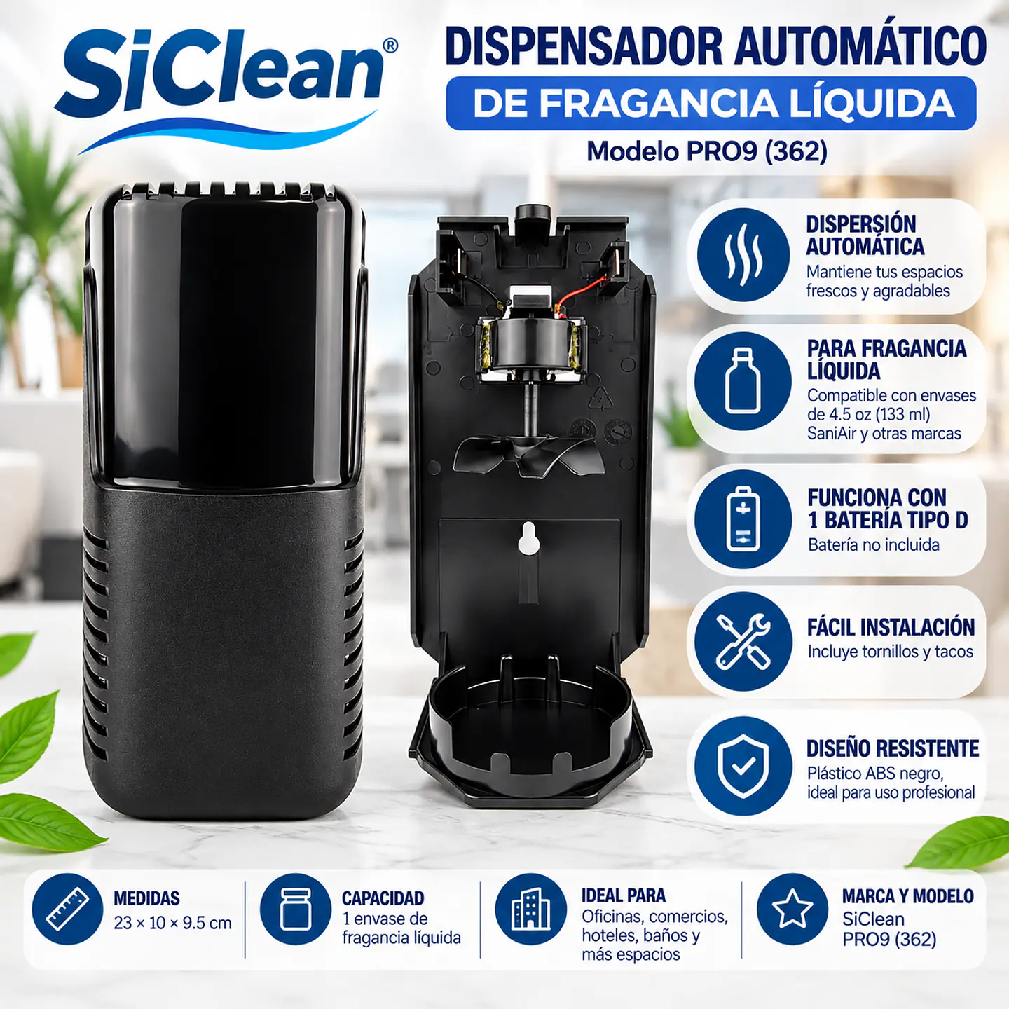 Dispensador Automático de Fragancia Líquida SiClean PRO9 362 1