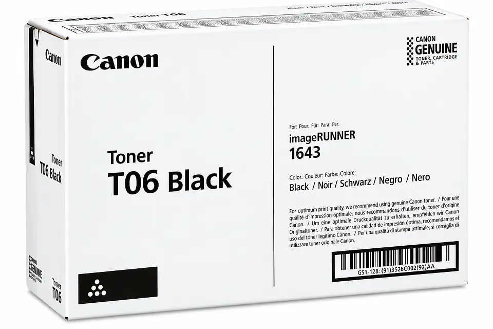 Toner Canon T06 Original Negro 3526C001AA 20,500 Páginas 1