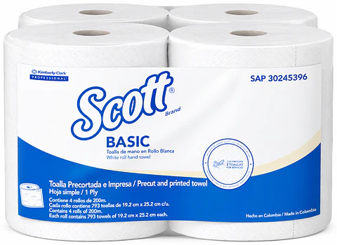 Papel Toalla Scott Basic Precortado 4x200m 30245396