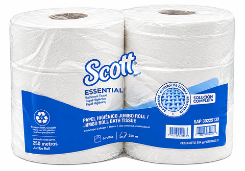 Papel Higiénico Scott Essential Jumbo 2P 6x250m 30225139