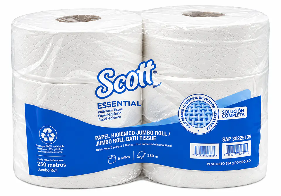 Papel Higiénico Scott Essential Jumbo 2P 6x250m 30225139 2