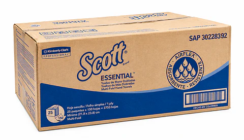 Papel Toalla Interfoliado Scott Essential 1P 25x150 K8392