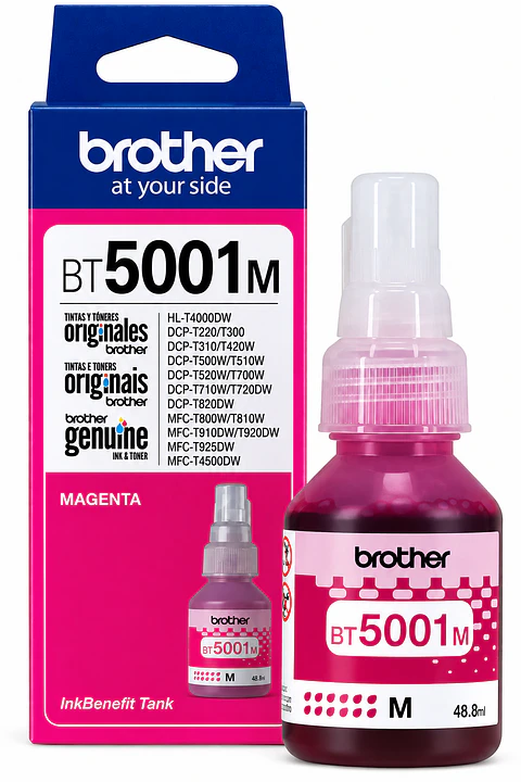 Tinta Original Brother BT5001 Cian, Magenta y Amarilla