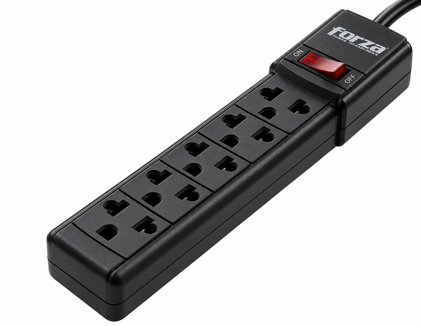 Regleta Eléctrica Forza PS-001B de 6 Salidas con Interruptor y Protección contra Sobrecargas 2