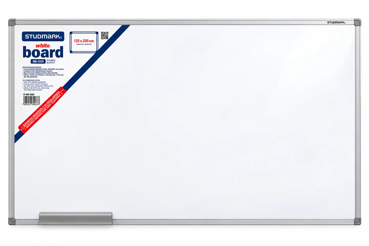 Tablero Blanco Studmark 120 x 200 cm Sencillo y Magnético 1