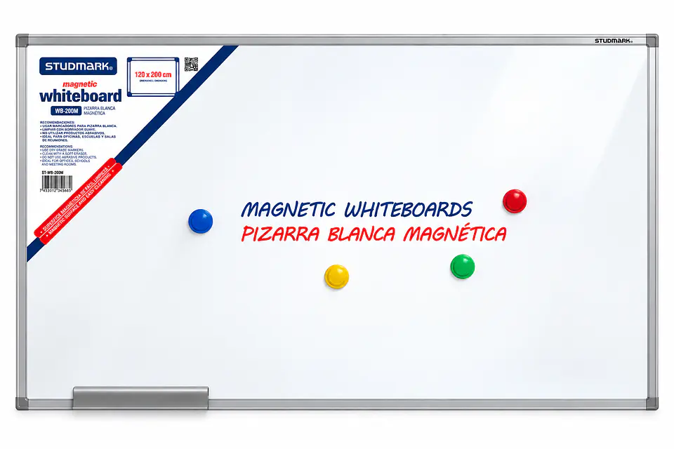 Tablero Blanco Studmark 120 x 200 cm Sencillo y Magnético 2