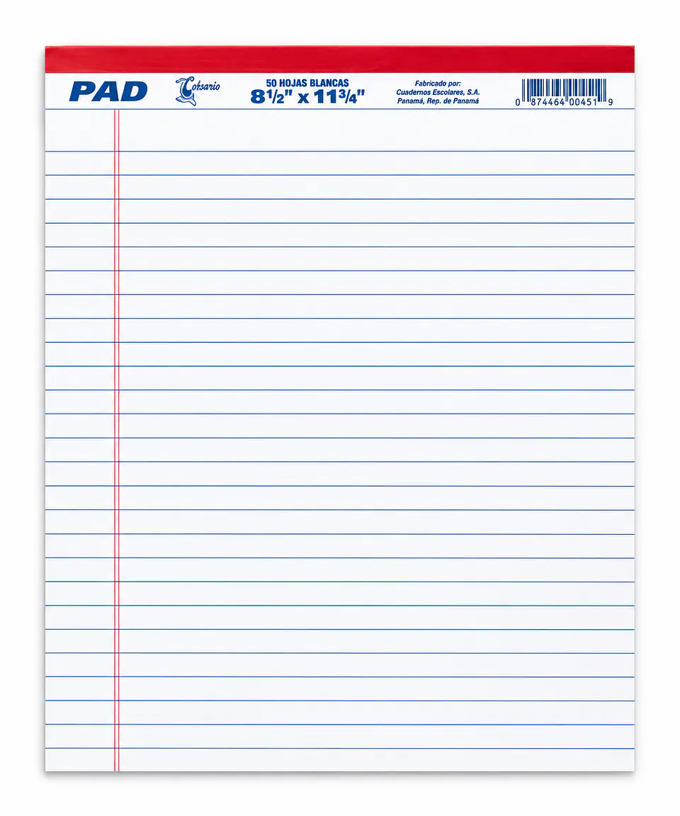 Libreta Rayada Corsario Carta para Apuntes 1