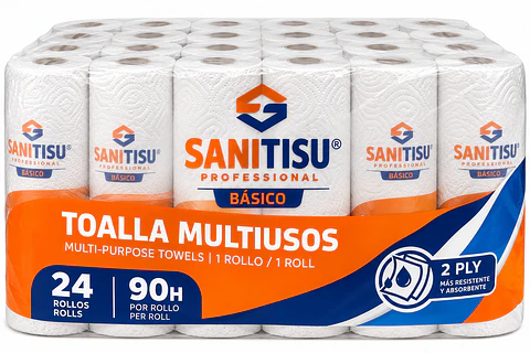 Papel Toalla Sanitisu Blanco 24 Rollos 90 Hojas