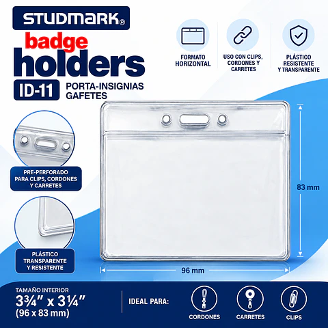 Portacredenciales Horizontal Studmark 96 x 83 mm