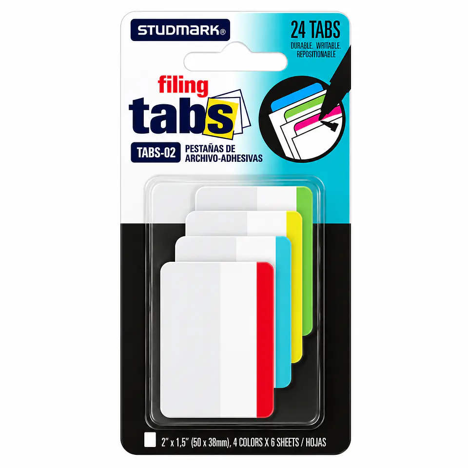 Pestañas Adhesivas Studmark 24 Tabs para Archivo y Organización 2