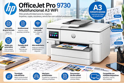 HP OfficeJet Pro 9730 A3 WiFi Multifuncional