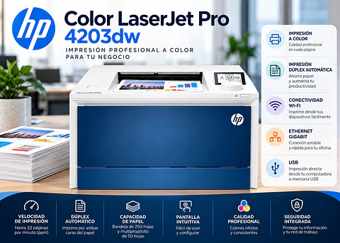 HP Color LaserJet Pro 4203dw Wi-Fi Dúplex Color
