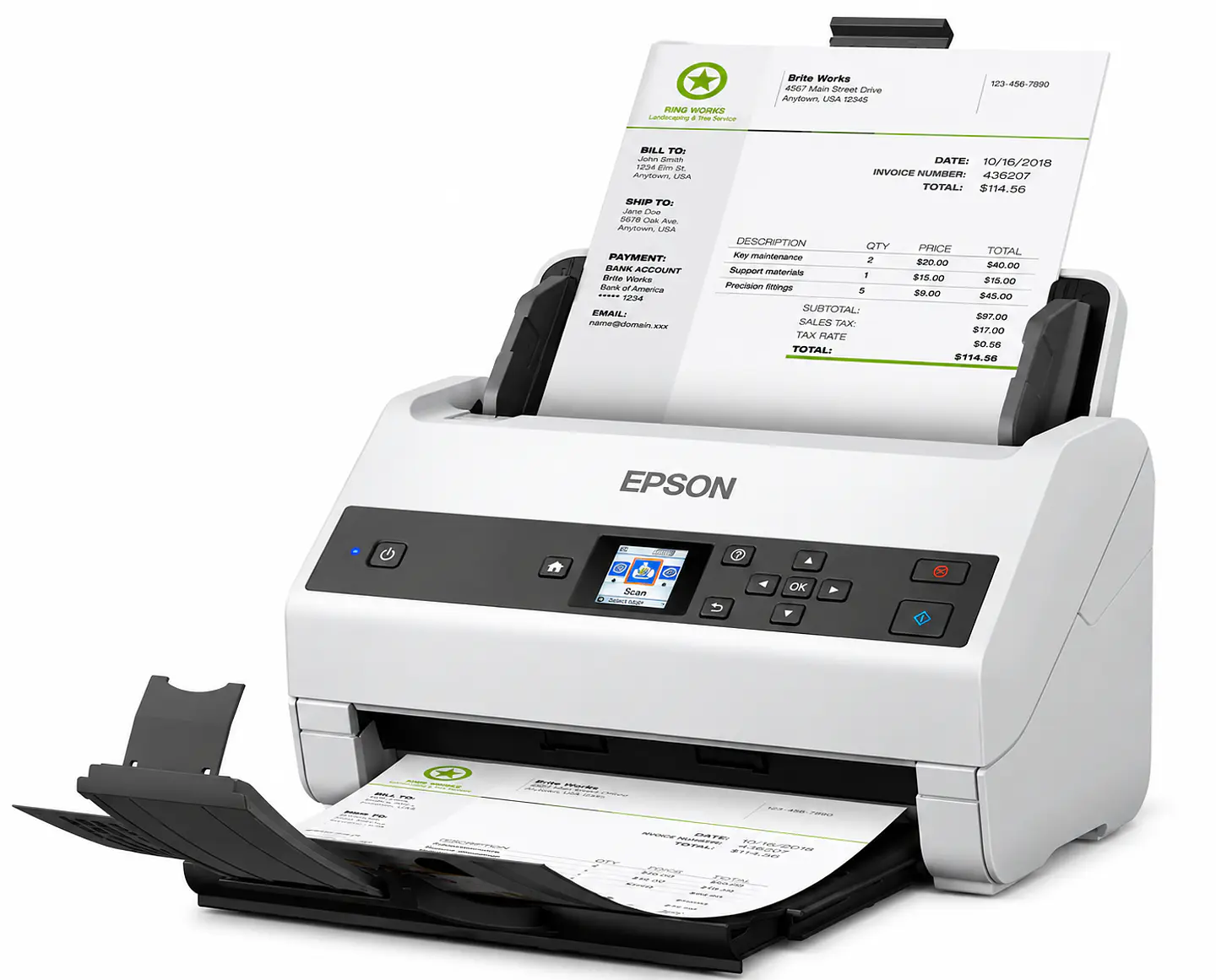 Escáner Epson WorkForce DS-870 Profesional de Documentos Dúplex a Color, 65 ppm / 130 ipm, Alimentador ADF de 100 Hojas, USB 3.0 y Digitalización de Alto Volumen – B11B250201 2