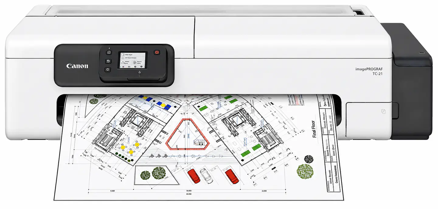 Plotter Canon imagePROGRAF TC-21 de 24 Pulgadas a Color para Planos A1, Tinta Pigmentada, WiFi, Ethernet, USB y Papel en Rollo y Hojas – 7055C002AA 1