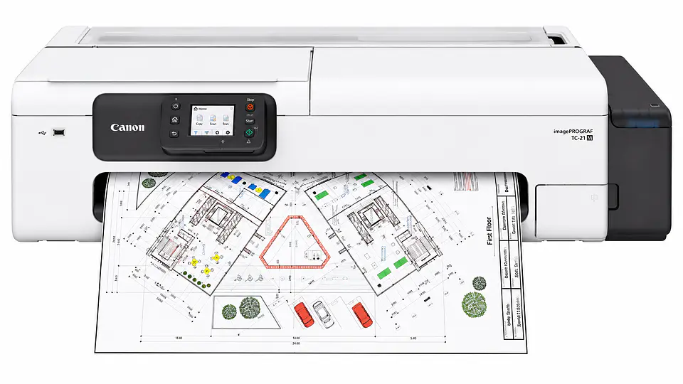 Plotter Canon imagePROGRAF TC-21M Multifuncional de 24 Pulgadas a Color con Escáner A4, Copiadora, Tanques de Tinta Pigmentada, WiFi y Ethernet – 7058C002AB 1