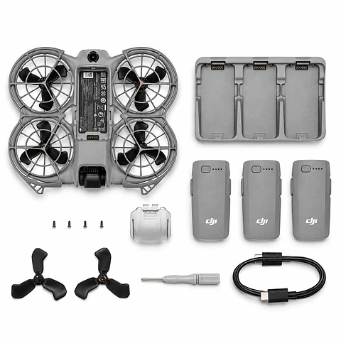 DJI Neo 2 Fly More Combo Drone Only con Cámara 4K 60fps, 3 Baterías, ActiveTrack, Control por Gestos, Detección de Obstáculos y 49GB – 6937224131736