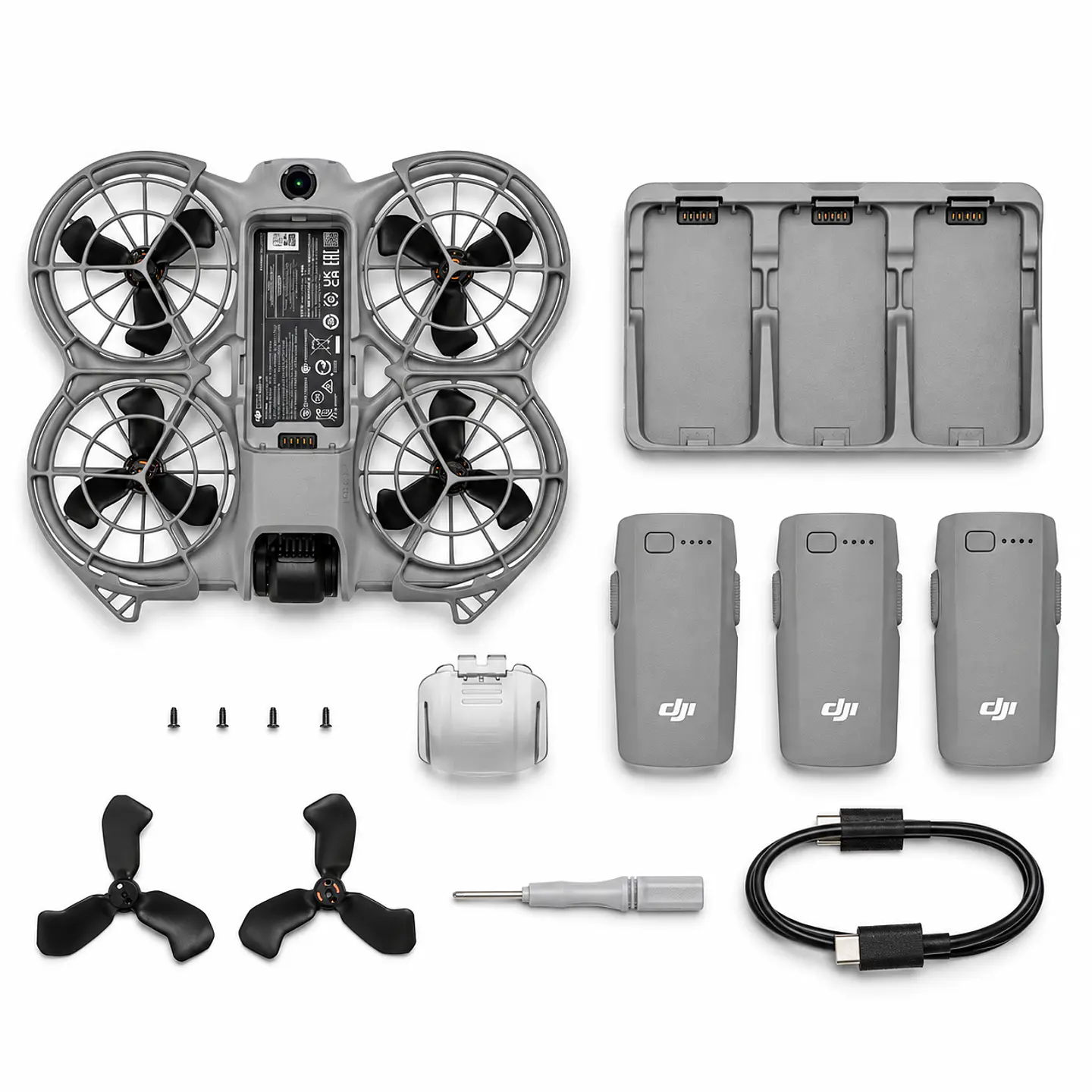 DJI Neo 2 Fly More Combo Drone Only con Cámara 4K 60fps, 3 Baterías, ActiveTrack, Control por Gestos, Detección de Obstáculos y 49GB – 6937224131736 1