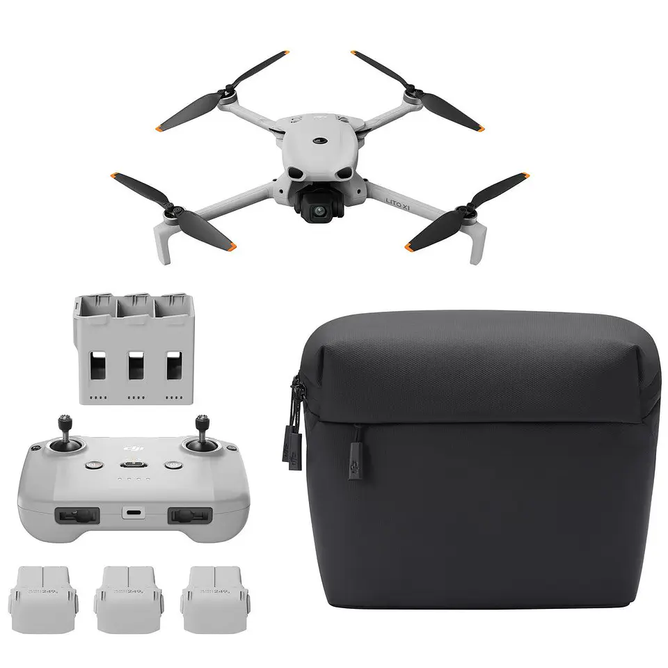 DJI Lito X1 Fly More Combo Drone con Cámara 48MP, Video 4K HDR 60fps, Control DJI RC-N3, 3 Baterías, Centro de Carga, Bolso, ActiveTrack, LiDAR y Detección Omnidireccional – 6937224140714 1