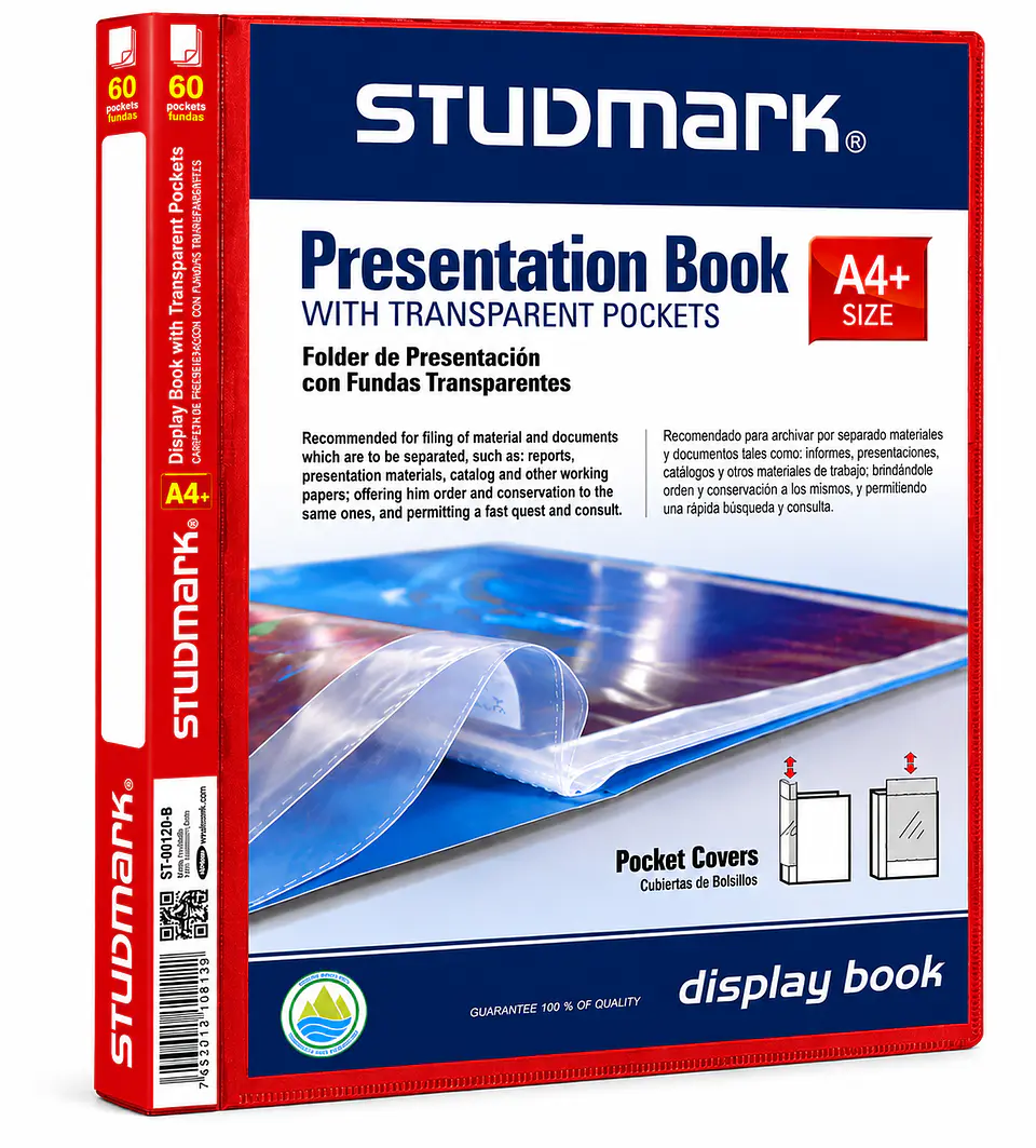 Folder Studmark A4 con 60 Fundas Transparentes para Documentos y Presentaciones 4