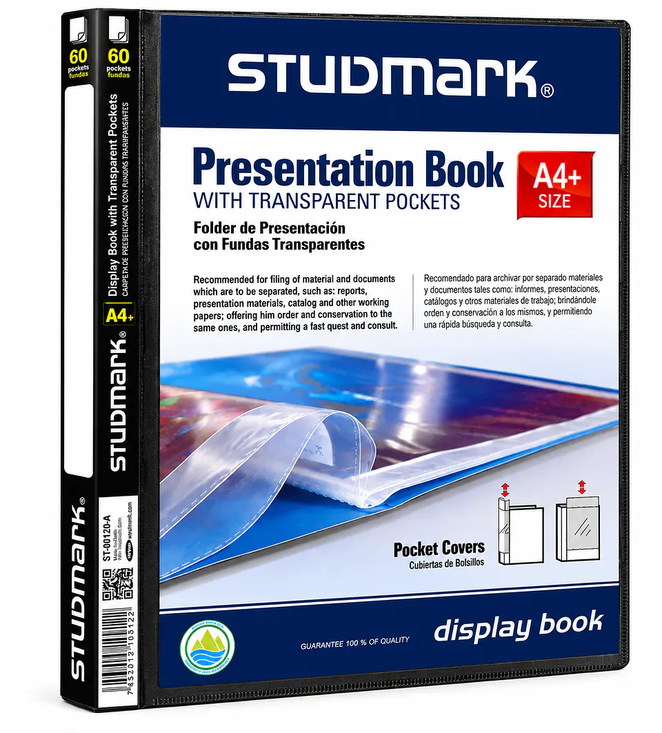 Folder Studmark A4 con 60 Fundas Transparentes para Documentos y Presentaciones 3