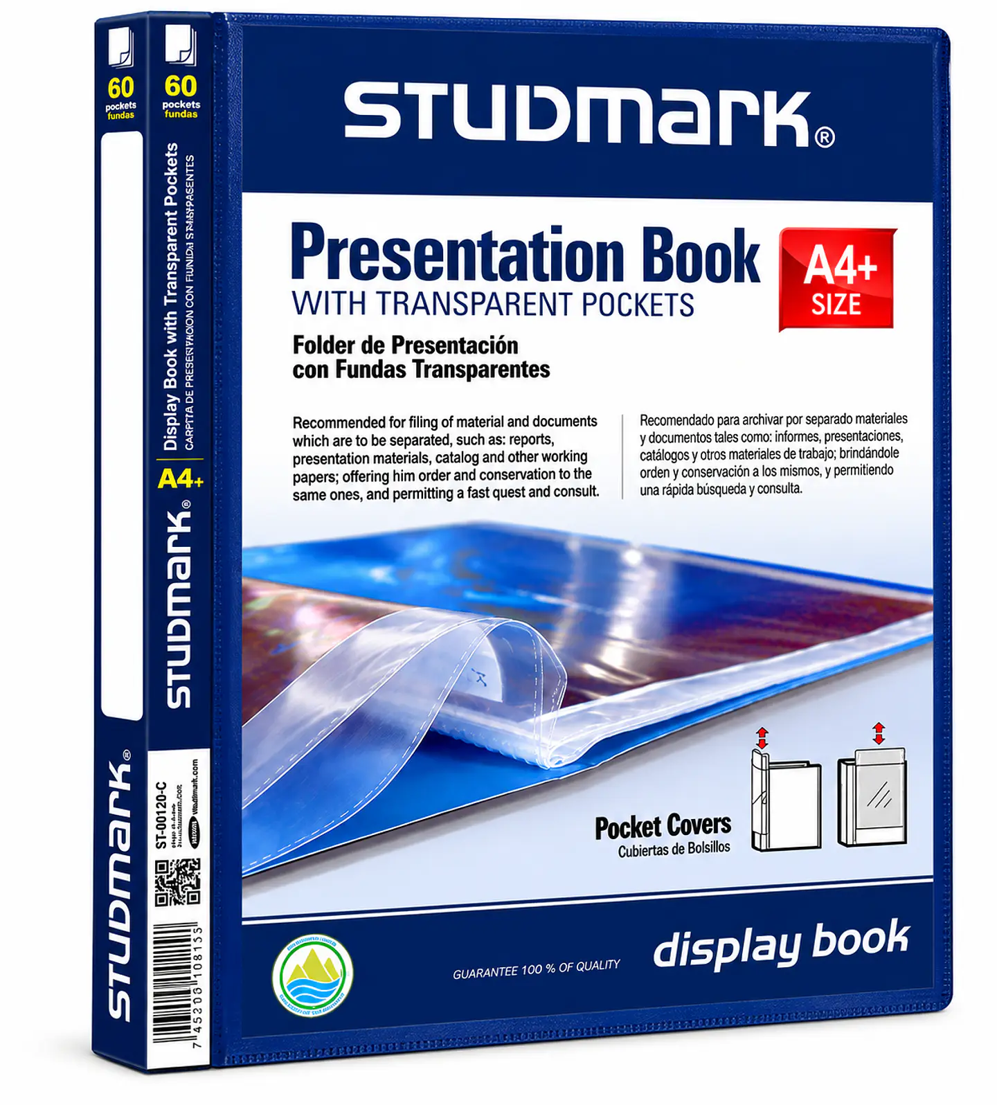 Folder Studmark A4 con 60 Fundas Transparentes para Documentos y Presentaciones 2