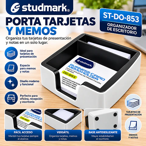 Porta Tarjetas de Presentación y Memos Studmark ST-DO-853 Organizador de Escritorio para Oficina