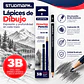 Lápices de Grafito Studmark para Dibujo Artístico y Técnico | Graduaciones H, HB, B, 2B a 8B y F - Miniatura 3