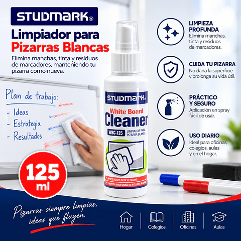 Limpiador Studmark para Pizarras Blancas 125 ml y 250 ml
