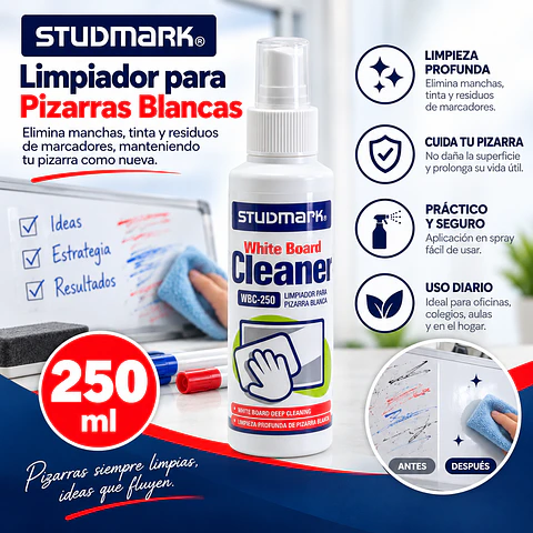 Limpiador Studmark para Pizarras Blancas 125 ml y 250 ml