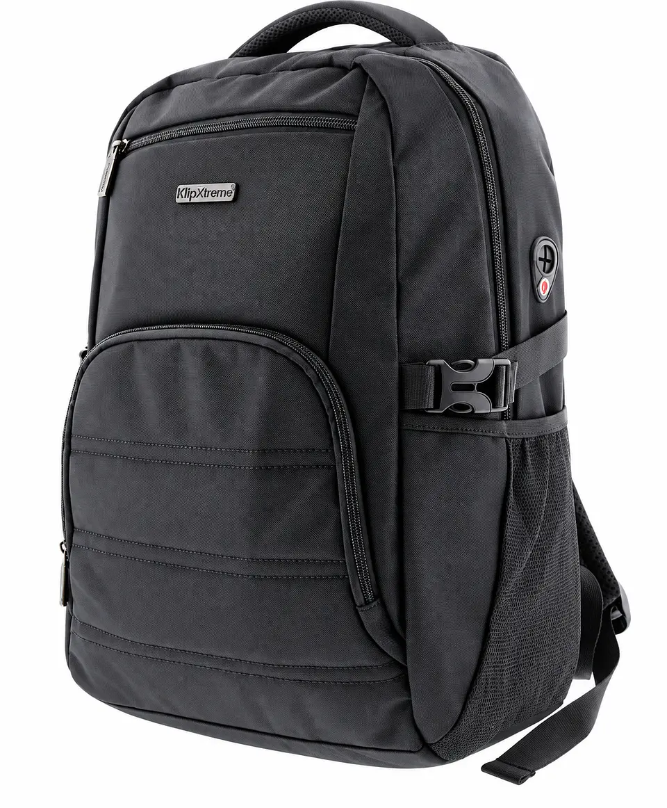 Mochila para Laptop KlipXtreme Emblem KNB-582 de 15.6 Pulgadas Negra con 3 Bolsillos 1
