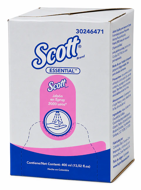 Jabón de Manos Scott Essential en Spray 400 ml x 4 Repuestos – Kimberly-Clark Professional