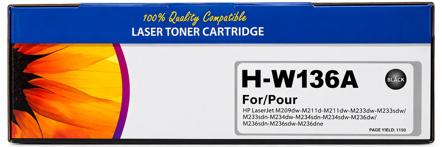 Tóner Compatible HP 136A W1360A Negro para HP LaserJet M209, M211, M233, M234 y M236 1