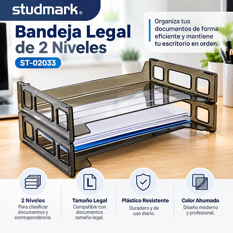 Bandeja Legal Studmark Ahumada de 2 Niveles - ST-02033