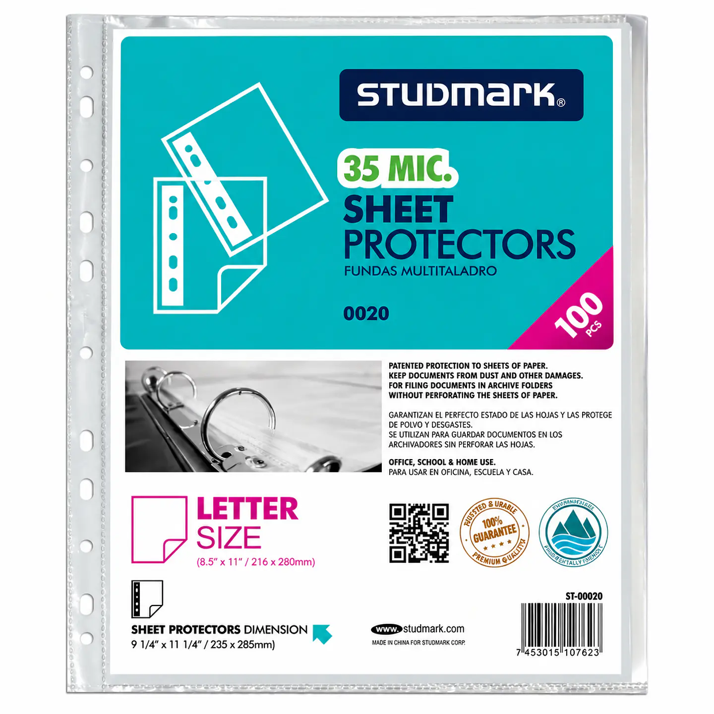 Fundas Protectoras Studmark Carta 35 Micras 100 Unidades 1